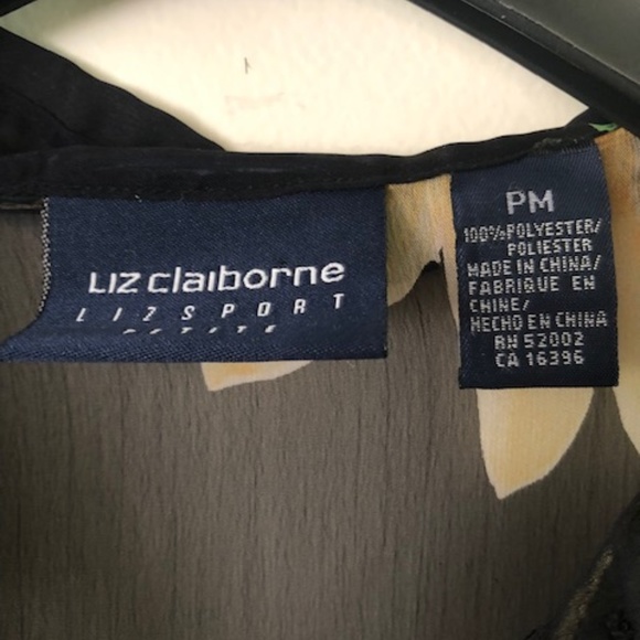 Vintage Liz Claiborne Sheer Flower Blouse - Picture 3 of 3